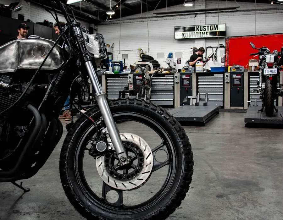 Motorrad in der Werkstatt